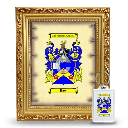 Haw Framed Coat of Arms and Keychain - Gold