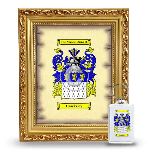 Hawksley Framed Coat of Arms and Keychain - Gold