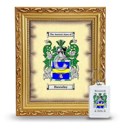 Hawselay Framed Coat of Arms and Keychain - Gold