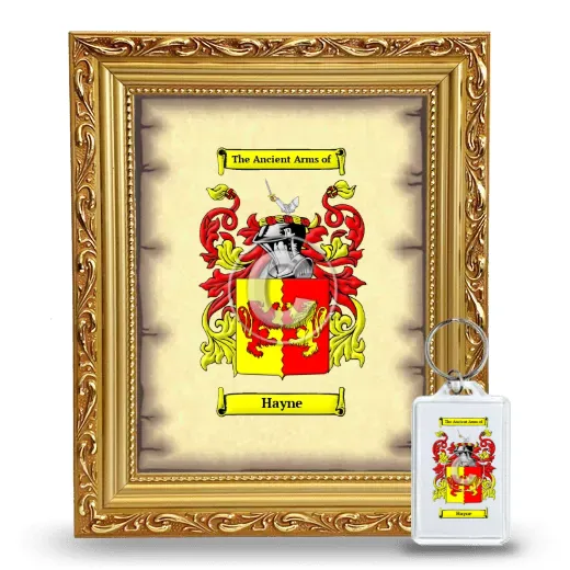 Hayne Framed Coat of Arms and Keychain - Gold