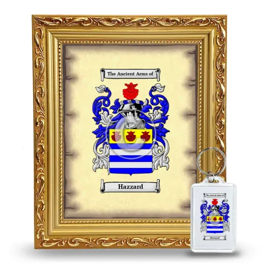 Hazzard Framed Coat of Arms and Keychain - Gold