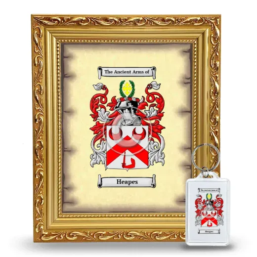 Heapes Framed Coat of Arms and Keychain - Gold