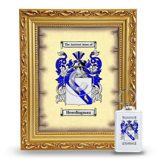 Heardingman Framed Coat of Arms and Keychain - Gold