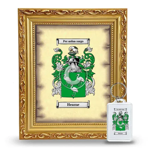 Hearne Framed Coat of Arms and Keychain - Gold