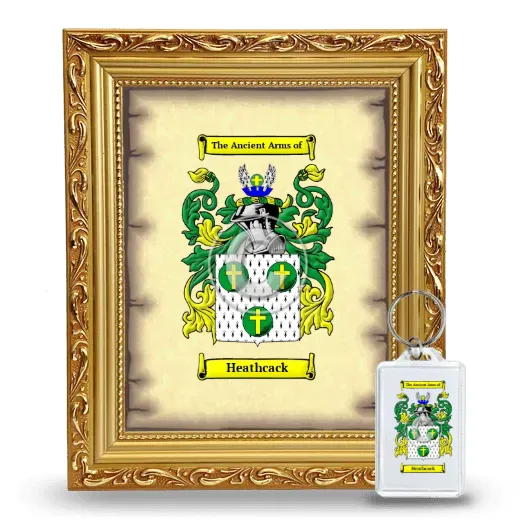 Heathcack Framed Coat of Arms and Keychain - Gold