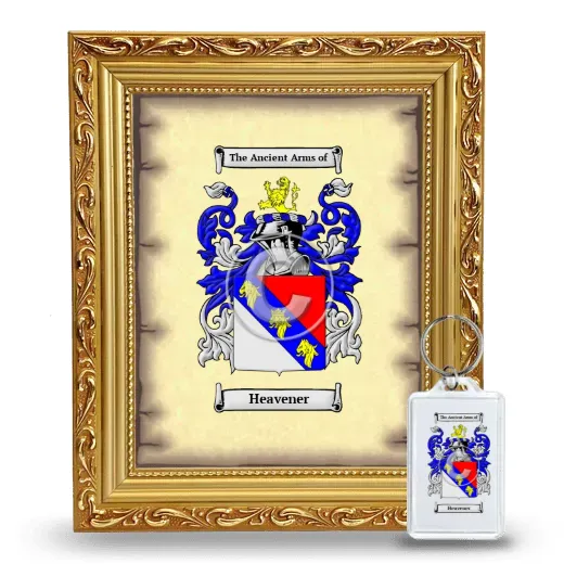 Heavener Framed Coat of Arms and Keychain - Gold