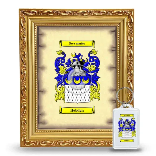 Hebdyn Framed Coat of Arms and Keychain - Gold