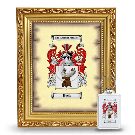 Hech Framed Coat of Arms and Keychain - Gold