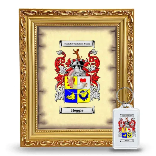Heggie Framed Coat of Arms and Keychain - Gold