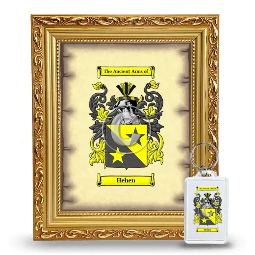 Hehen Framed Coat of Arms and Keychain - Gold