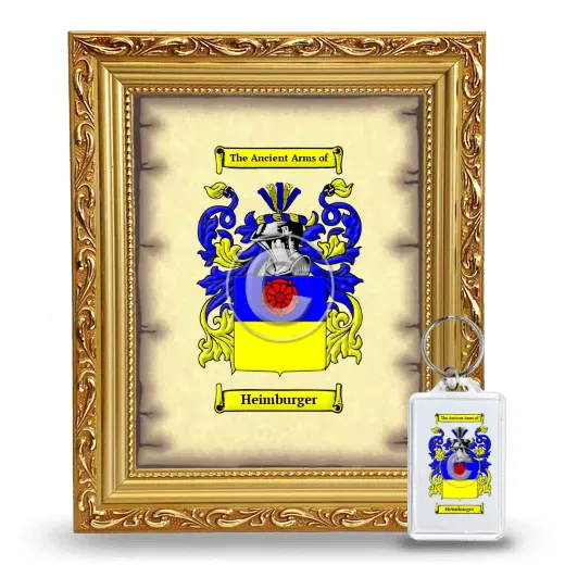 Heimburger Framed Coat of Arms and Keychain - Gold