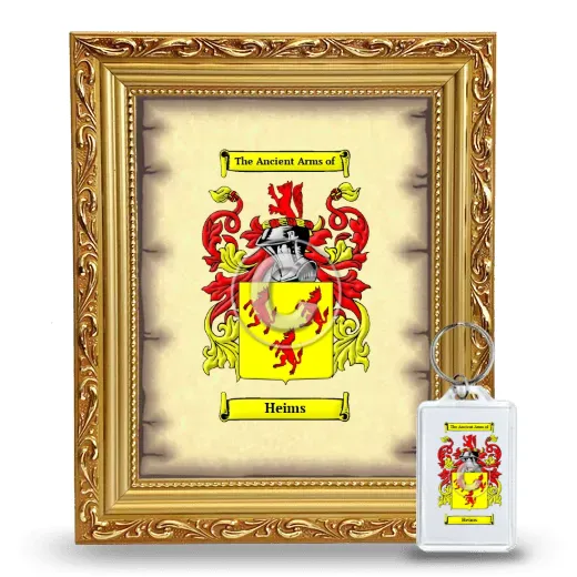 Heims Framed Coat of Arms and Keychain - Gold