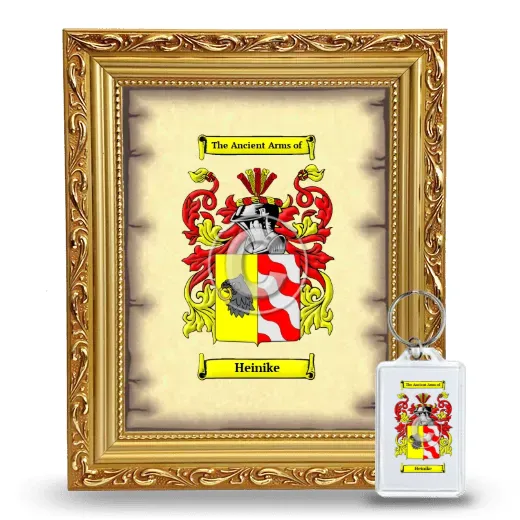 Heinike Framed Coat of Arms and Keychain - Gold