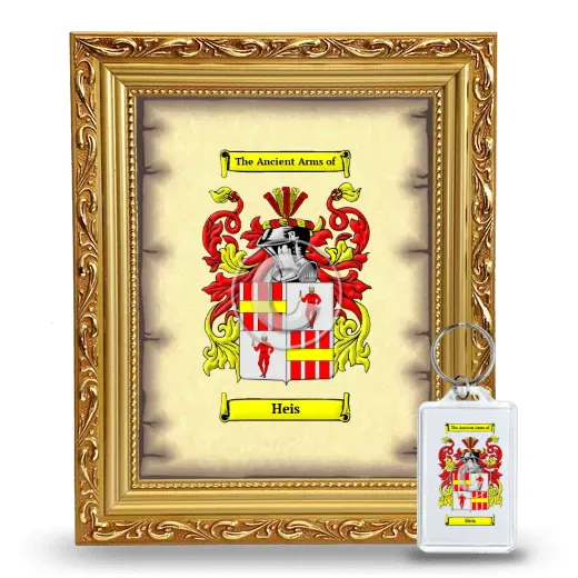 Heis Framed Coat of Arms and Keychain - Gold