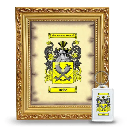 Helde Framed Coat of Arms and Keychain - Gold