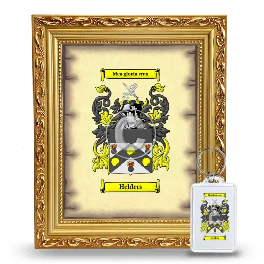 Helders Framed Coat of Arms and Keychain - Gold