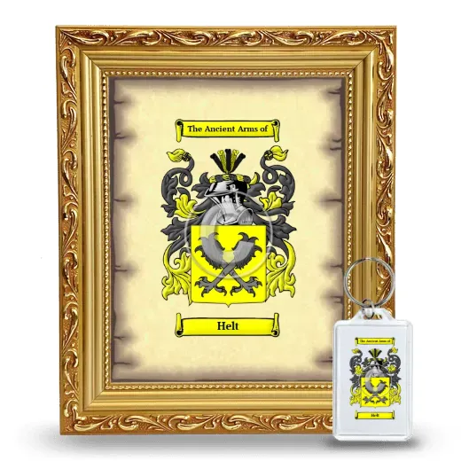 Helt Framed Coat of Arms and Keychain - Gold