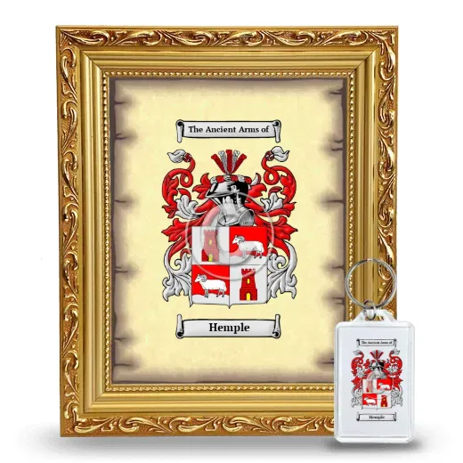 Hemple Framed Coat of Arms and Keychain - Gold