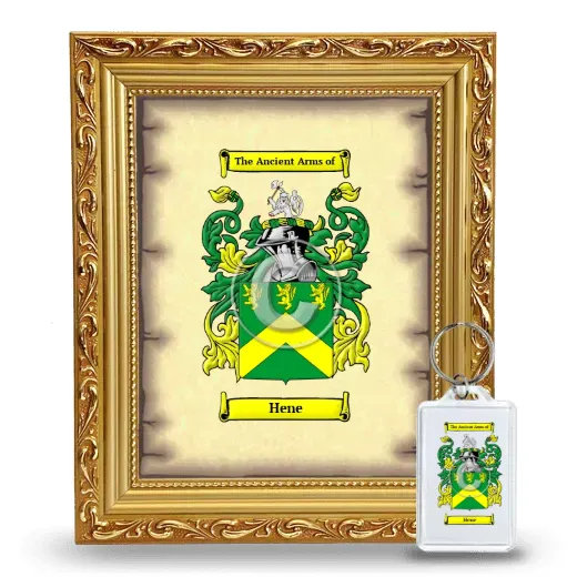Hene Framed Coat of Arms and Keychain - Gold