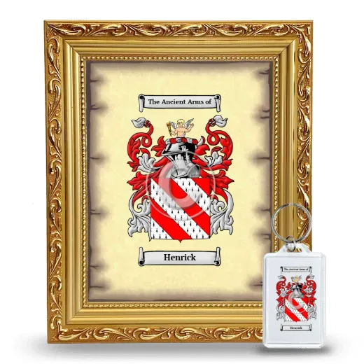 Henrick Framed Coat of Arms and Keychain - Gold