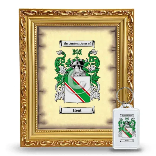 Hent Framed Coat of Arms and Keychain - Gold