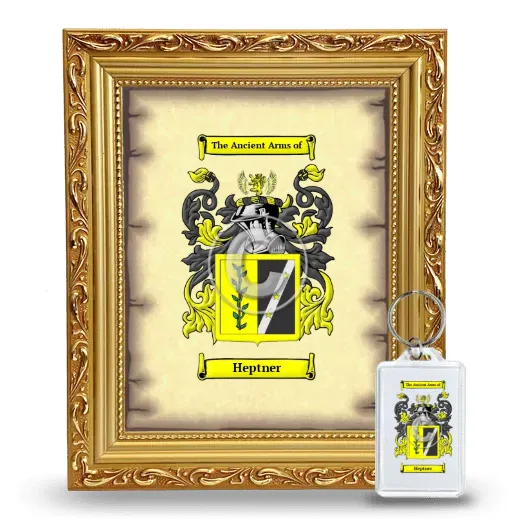 Heptner Framed Coat of Arms and Keychain - Gold