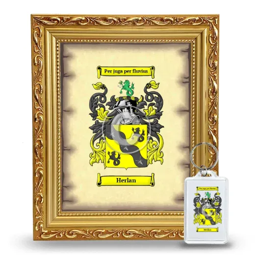 Herlan Framed Coat of Arms and Keychain - Gold