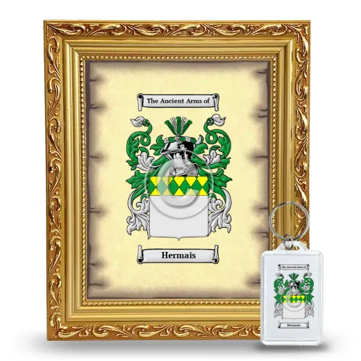 Hermais Framed Coat of Arms and Keychain - Gold