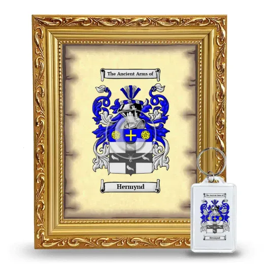 Hermynd Framed Coat of Arms and Keychain - Gold