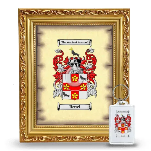 Hertel Framed Coat of Arms and Keychain - Gold