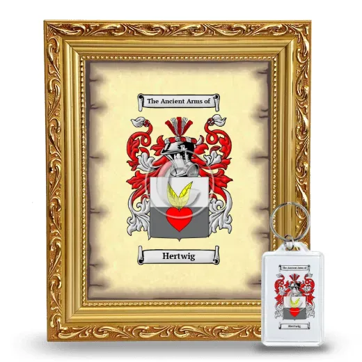 Hertwig Framed Coat of Arms and Keychain - Gold