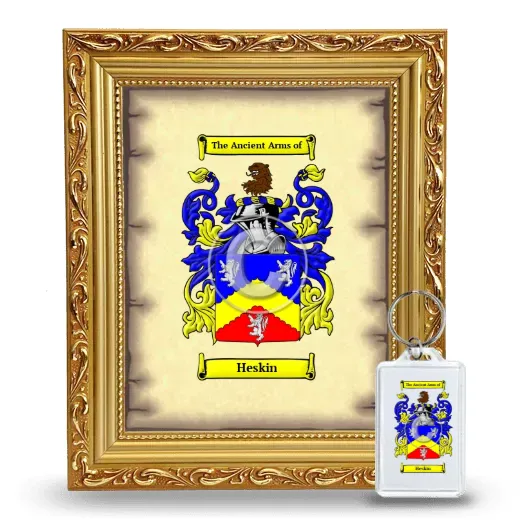 Heskin Framed Coat of Arms and Keychain - Gold