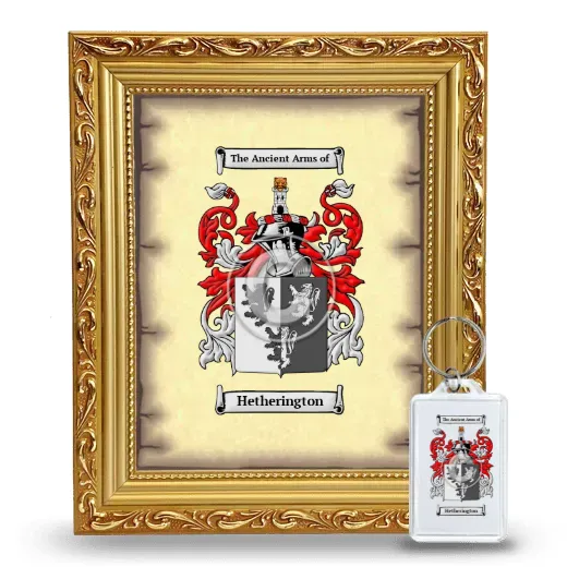 Hetherington Framed Coat of Arms and Keychain - Gold