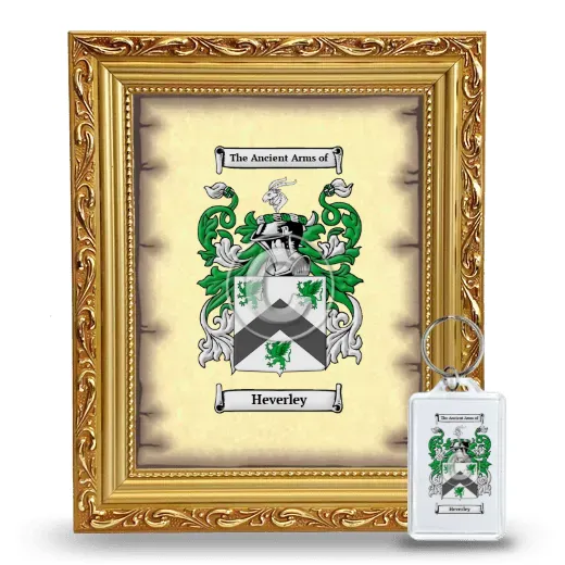 Heverley Framed Coat of Arms and Keychain - Gold