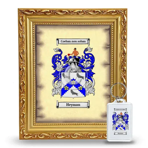 Heyman Framed Coat of Arms and Keychain - Gold