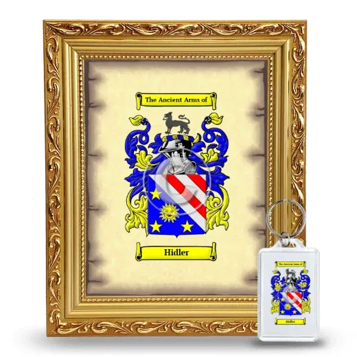 Hidler Framed Coat of Arms and Keychain - Gold