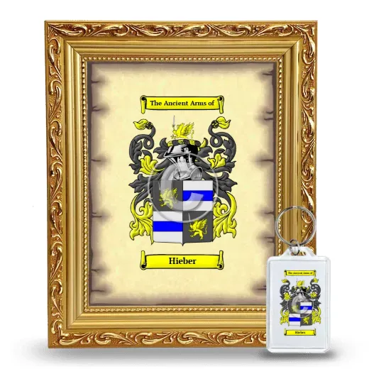Hieber Framed Coat of Arms and Keychain - Gold