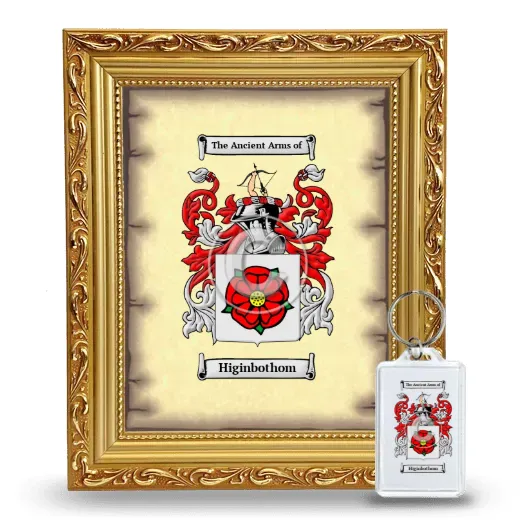 Higinbothom Framed Coat of Arms and Keychain - Gold