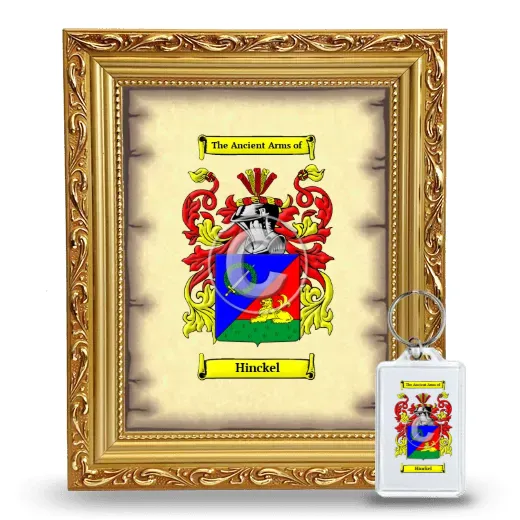 Hinckel Framed Coat of Arms and Keychain - Gold