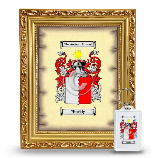 Hinckly Framed Coat of Arms and Keychain - Gold