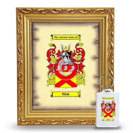 Hink Framed Coat of Arms and Keychain - Gold