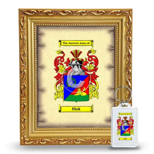 Hink Framed Coat of Arms and Keychain - Gold