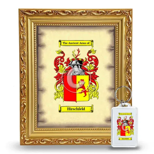 Hirschfeld Framed Coat of Arms and Keychain - Gold