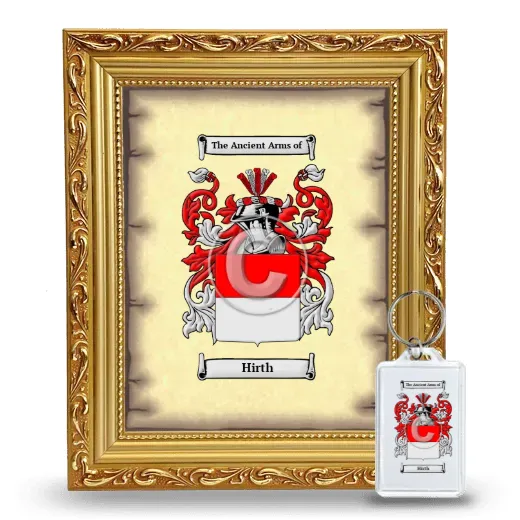 Hirth Framed Coat of Arms and Keychain - Gold