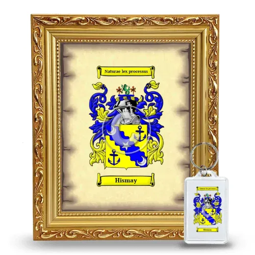 Hismay Framed Coat of Arms and Keychain - Gold