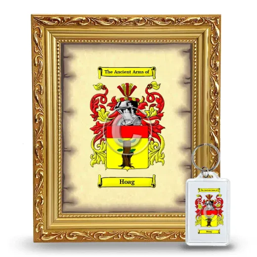 Hoag Framed Coat of Arms and Keychain - Gold