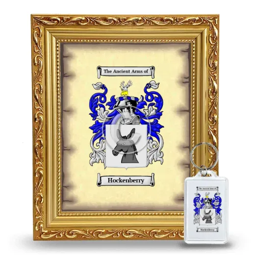 Hockenberry Framed Coat of Arms and Keychain - Gold