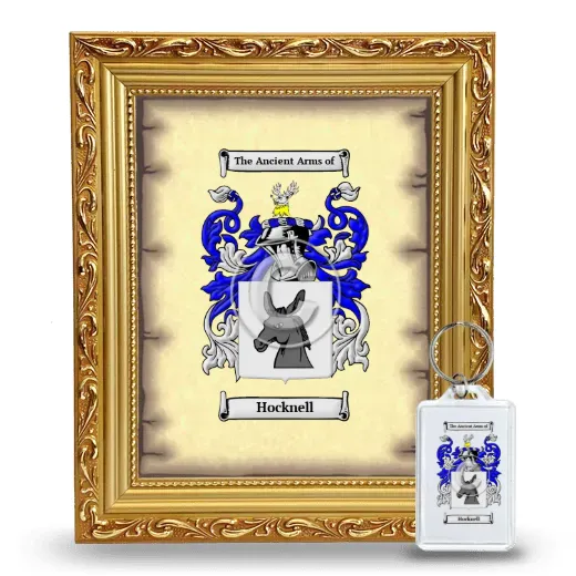 Hocknell Framed Coat of Arms and Keychain - Gold