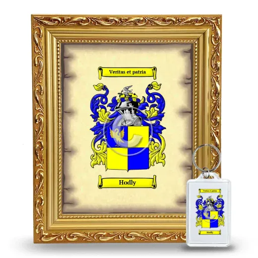 Hodly Framed Coat of Arms and Keychain - Gold