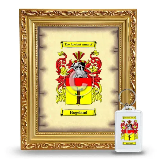 Hogeland Framed Coat of Arms and Keychain - Gold